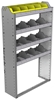 24-3158-4 Square back bin separator combo shelf unit 34.5"Wide x 11.5"Deep x 58"High with 4 shelves