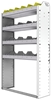 24-3158-4 Square back bin separator combo shelf unit 34.5"Wide x 11.5"Deep x 58"High with 4 shelves