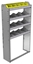 24-3163-4 Square back bin separator combo shelf unit 34.5"Wide x 11.5"Deep x 63"High with 4 shelves