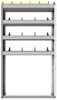 24-3163-4 Square back bin separator combo shelf unit 34.5"Wide x 11.5"Deep x 63"High with 4 shelves