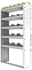 24-3163-5 Square back bin separator combo shelf unit 34.5"Wide x 11.5"Deep x 63"High with 5 shelves