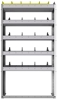 24-3163-5 Square back bin separator combo shelf unit 34.5"Wide x 11.5"Deep x 63"High with 5 shelves