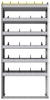 24-3172-6 Square back bin separator combo shelf unit 34.5"Wide x 11.5"Deep x 72"High with 6 shelves
