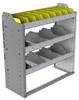 24-3336-3 Square back bin separator combo shelf unit 34.5"Wide x 13.5"Deep x 36"High with 3 shelves