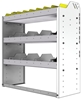 24-3336-3 Square back bin separator combo shelf unit 34.5"Wide x 13.5"Deep x 36"High with 3 shelves