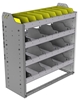 24-3336-4 Square back bin separator combo shelf unit 34.5"Wide x 13.5"Deep x 36"High with 4 shelves