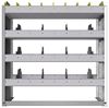 24-3336-4 Square back bin separator combo shelf unit 34.5"Wide x 13.5"Deep x 36"High with 4 shelves