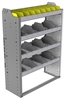 24-3348-4 Square back bin separator combo shelf unit 34.5"Wide x 13.5"Deep x 48"High with 4 shelves