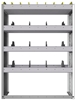 24-3348-4 Square back bin separator combo shelf unit 34.5"Wide x 13.5"Deep x 48"High with 4 shelves