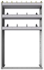 24-3358-3 Square back bin separator combo shelf unit 34.5"Wide x 13.5"Deep x 58"High with 3 shelves