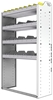 24-3358-4 Square back bin separator combo shelf unit 34.5"Wide x 13.5"Deep x 58"High with 4 shelves