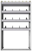 24-3358-4 Square back bin separator combo shelf unit 34.5"Wide x 13.5"Deep x 58"High with 4 shelves