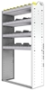 24-3363-4 Square back bin separator combo shelf unit 34.5"Wide x 13.5"Deep x 63"High with 4 shelves