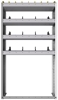 24-3363-4 Square back bin separator combo shelf unit 34.5"Wide x 13.5"Deep x 63"High with 4 shelves