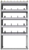 24-3363-5 Square back bin separator combo shelf unit 34.5"Wide x 13.5"Deep x 63"High with 5 shelves