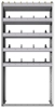 24-3372-5 Square back bin separator combo shelf unit 34.5"Wide x 13.5"Deep x 72"High with 5 shelves