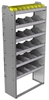 24-3372-6 Square back bin separator combo shelf unit 34.5"Wide x 13.5"Deep x 72"High with 6 shelves