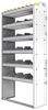 24-3372-6 Square back bin separator combo shelf unit 34.5"Wide x 13.5"Deep x 72"High with 6 shelves