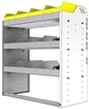 24-3536-3 Square back bin separator combo shelf unit 34.5"Wide x 15.5"Deep x 36"High with 3 shelves