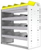24-3536-4 Square back bin separator combo shelf unit 34.5"Wide x 15.5"Deep x 36"High with 4 shelves