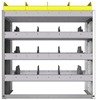 24-3536-4 Square back bin separator combo shelf unit 34.5"Wide x 15.5"Deep x 36"High with 4 shelves