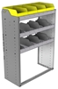 24-3548-3 Square back bin separator combo shelf unit 34.5"Wide x 15.5"Deep x 48"High with 3 shelves