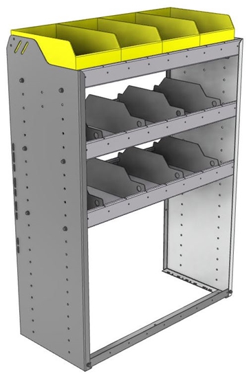 24-3548-3 Square back bin separator combo shelf unit 34.5"Wide x 15.5"Deep x 48"High with 3 shelves