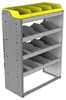 24-3548-4 Square back bin separator combo shelf unit 34.5"Wide x 15.5"Deep x 48"High with 4 shelves