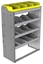 24-3548-4 Square back bin separator combo shelf unit 34.5"Wide x 15.5"Deep x 48"High with 4 shelves