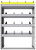24-3548-4 Square back bin separator combo shelf unit 34.5"Wide x 15.5"Deep x 48"High with 4 shelves