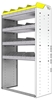 24-3558-4 Square back bin separator combo shelf unit 34.5"Wide x 15.5"Deep x 58"High with 4 shelves