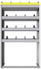 24-3558-4 Square back bin separator combo shelf unit 34.5"Wide x 15.5"Deep x 58"High with 4 shelves