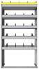 24-3563-5 Square back bin separator combo shelf unit 34.5"Wide x 15.5"Deep x 63"High with 5 shelves