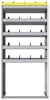 24-3572-5 Square back bin separator combo shelf unit 34.5"Wide x 15.5"Deep x 72"High with 5 shelves