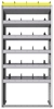 24-3572-6 Square back bin separator combo shelf unit 34.5"Wide x 15.5"Deep x 72"High with 6 shelves