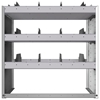 24-3836-3 Square back bin separator combo shelf unit 34.5"Wide x 18.5"Deep x 36"High with 3 shelves