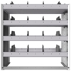 24-3836-4 Square back bin separator combo shelf unit 34.5"Wide x 18.5"Deep x 36"High with 4 shelves