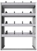 24-3848-4 Square back bin separator combo shelf unit 34.5"Wide x 18.5"Deep x 48"High with 4 shelves