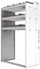 24-3858-3 Square back bin separator combo shelf unit 34.5"Wide x 18.5"Deep x 58"High with 3 shelves