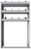 24-3858-3 Square back bin separator combo shelf unit 34.5"Wide x 18.5"Deep x 58"High with 3 shelves