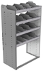 24-3858-4 Square back bin separator combo shelf unit 34.5"Wide x 18.5"Deep x 58"High with 4 shelves