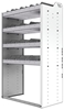 24-3858-4 Square back bin separator combo shelf unit 34.5"Wide x 18.5"Deep x 58"High with 4 shelves