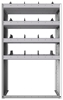 24-3858-4 Square back bin separator combo shelf unit 34.5"Wide x 18.5"Deep x 58"High with 4 shelves