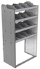 24-3863-4 Square back bin separator combo shelf unit 34.5"Wide x 18.5"Deep x 63"High with 4 shelves