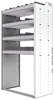 24-3863-4 Square back bin separator combo shelf unit 34.5"Wide x 18.5"Deep x 63"High with 4 shelves