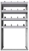 24-3863-4 Square back bin separator combo shelf unit 34.5"Wide x 18.5"Deep x 63"High with 4 shelves