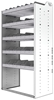 24-3863-5 Square back bin separator combo shelf unit 34.5"Wide x 18.5"Deep x 63"High with 5 shelves