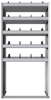 24-3872-5 Square back bin separator combo shelf unit 34.5"Wide x 18.5"Deep x 72"High with 5 shelves