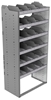 24-3872-6 Square back bin separator combo shelf unit 34.5"Wide x 18.5"Deep x 72"High with 6 shelves