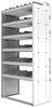 24-3872-6 Square back bin separator combo shelf unit 34.5"Wide x 18.5"Deep x 72"High with 6 shelves